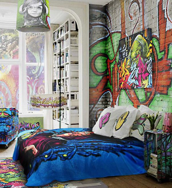 Graffiti Bedding And Curtains Girl Bedding