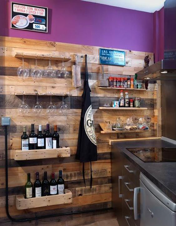 Creative Wooden Pallet For Wine Bar And Racks