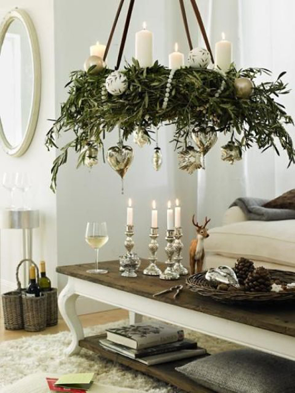 20 DIY Christmas Chandelier With Natural Ideas
