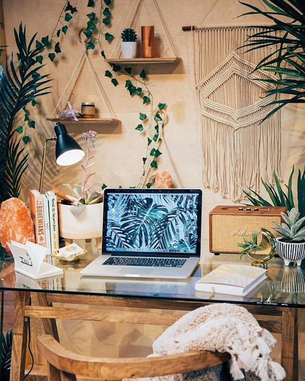 42 Natural Home Office Design That Bring More Spirits