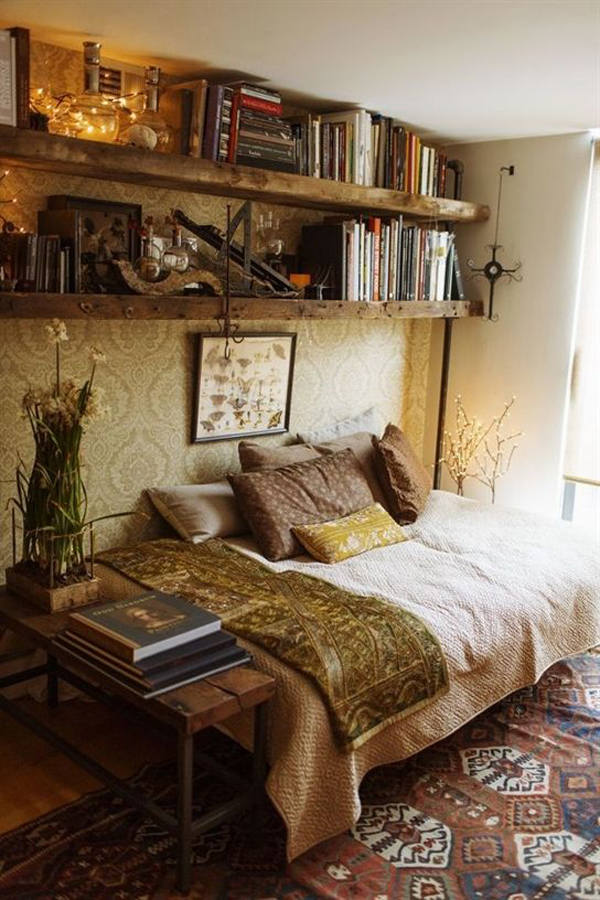 vintage-bedroom-ideas-with-home-library