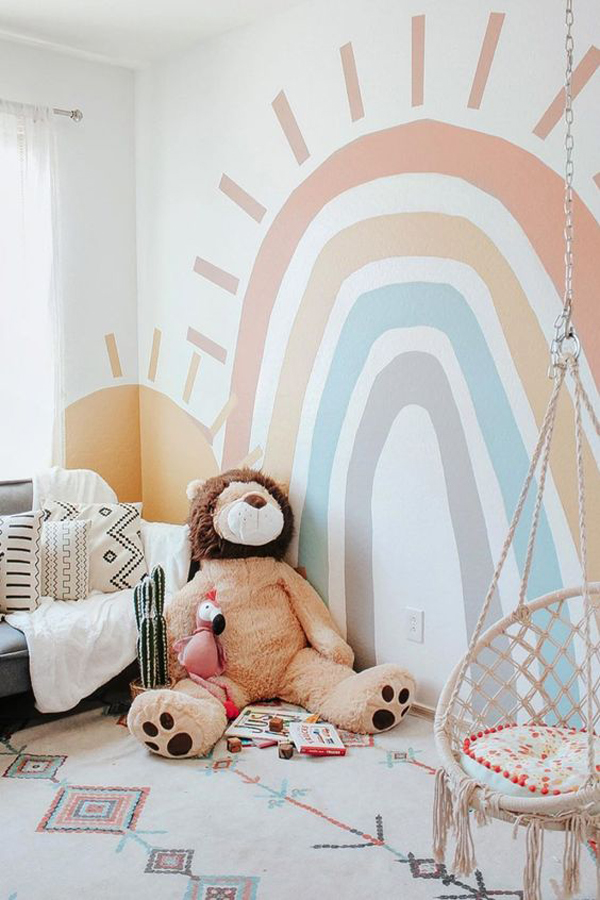 simple-rainbow-bedroom-wall-ideas