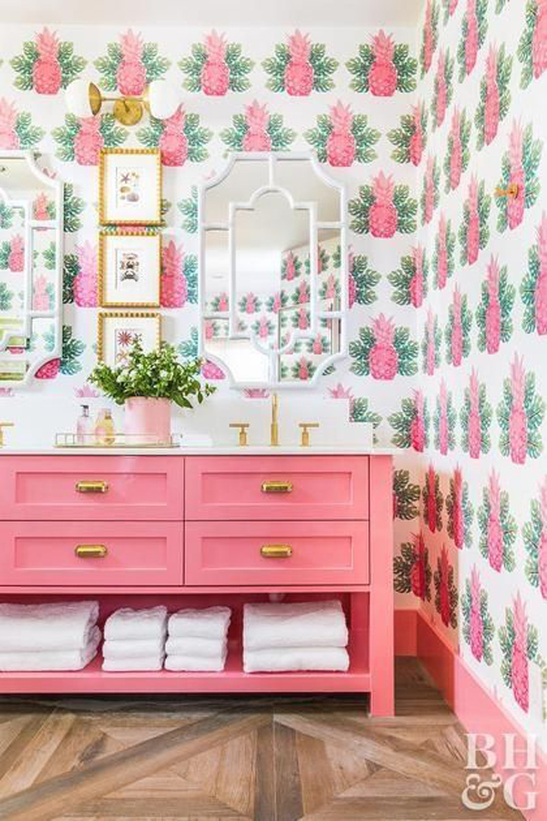 spring-pineapples-wallpaper-for-bathroom