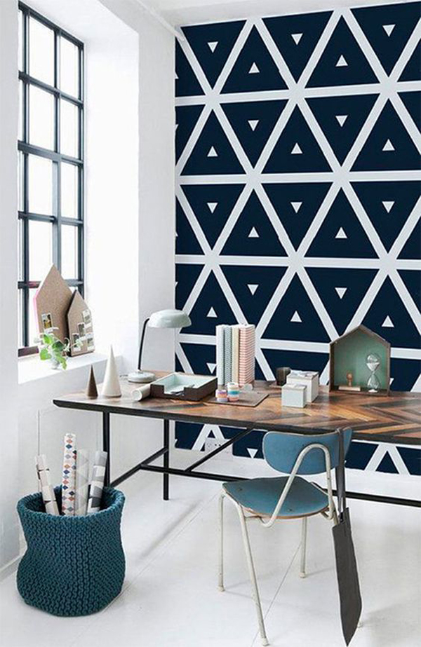 blue-triangle-home-office-wallpaper-decor