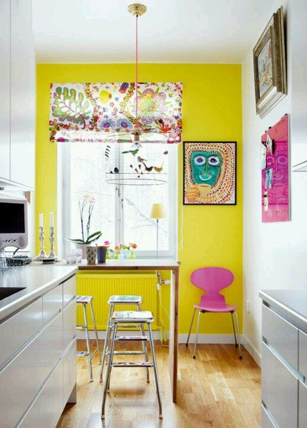 fun-yellow-accent-wall-color