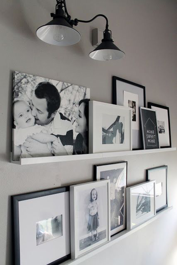 black-and-white-ledge-photo-frames