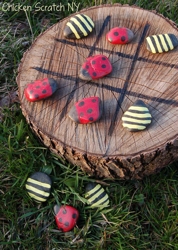 tic-tac-toe-garden-ideas-with-painted-rocks