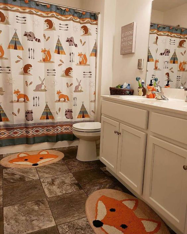 fun-kids-bathroom-ideas-with-fox-theme