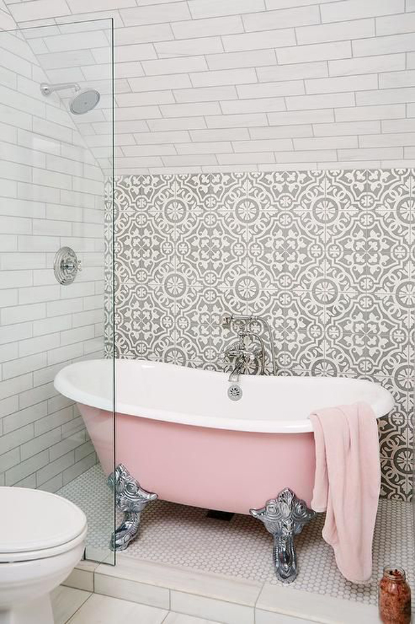 pink-vintage-bathtub-design-with-silver-claw-feet
