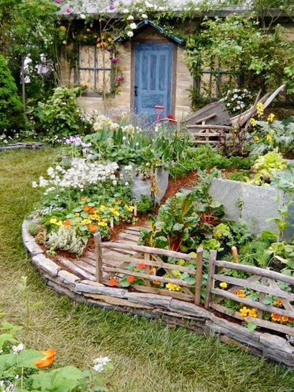 rustic-garden-bed-edging-ideas