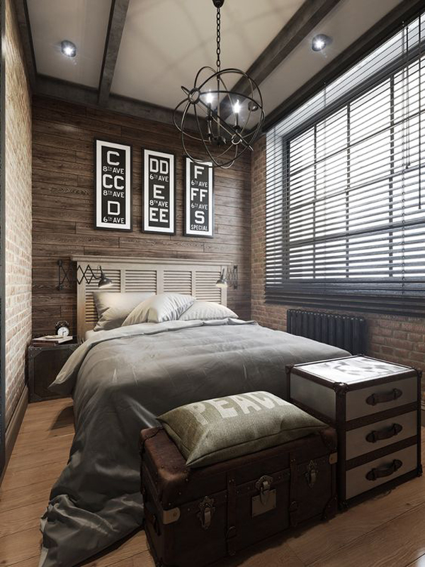industrial-style-bedrooms-with-wood-accent