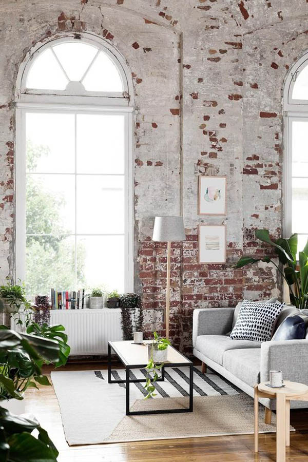 vintage-living-room-design-with-brick-wall