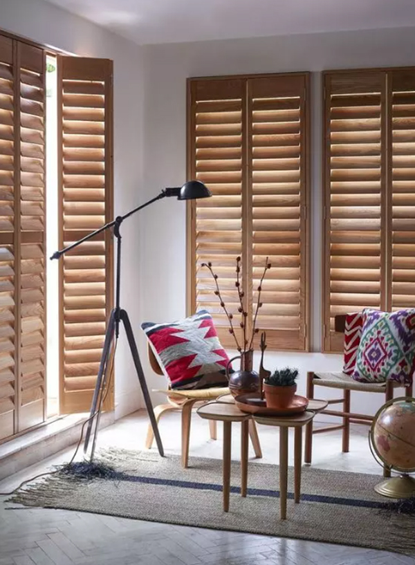 wood-brown-window-shutter-for-living-room