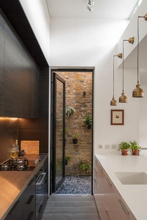 tiny-kitchen-design-integrated-with-garden-and-exposed-brick
