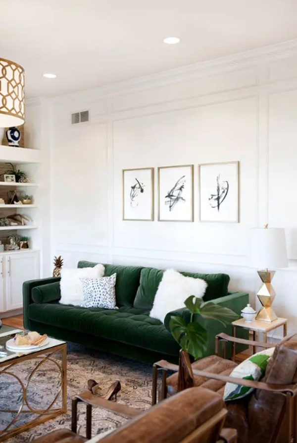 green-velvet-furniture-for-cozy-living-space