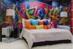 minimalist-graffiti-wall-bedroom-interior