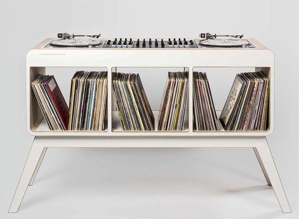 Inspiring 1960s Hoerboard DJ Stand With Record Storage Space