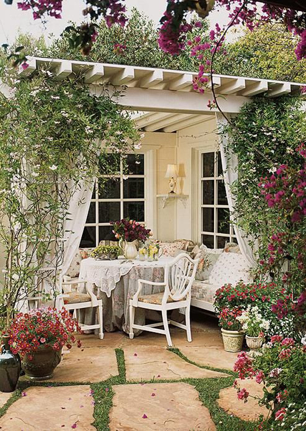 pergola romantic decor cozy garden