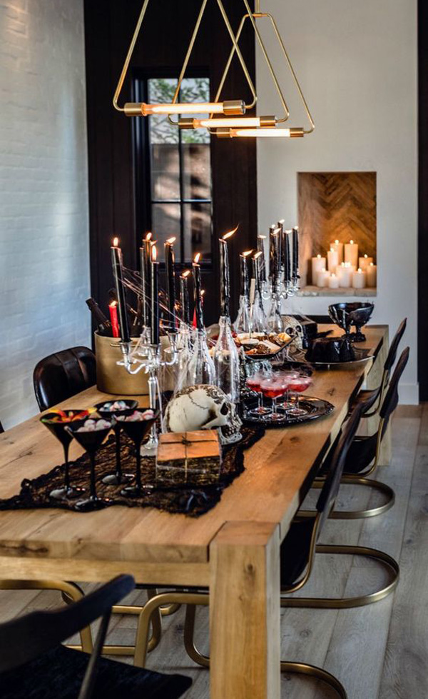 classy-halloween-dining-room-with-candle-lights - Housetodecor.com