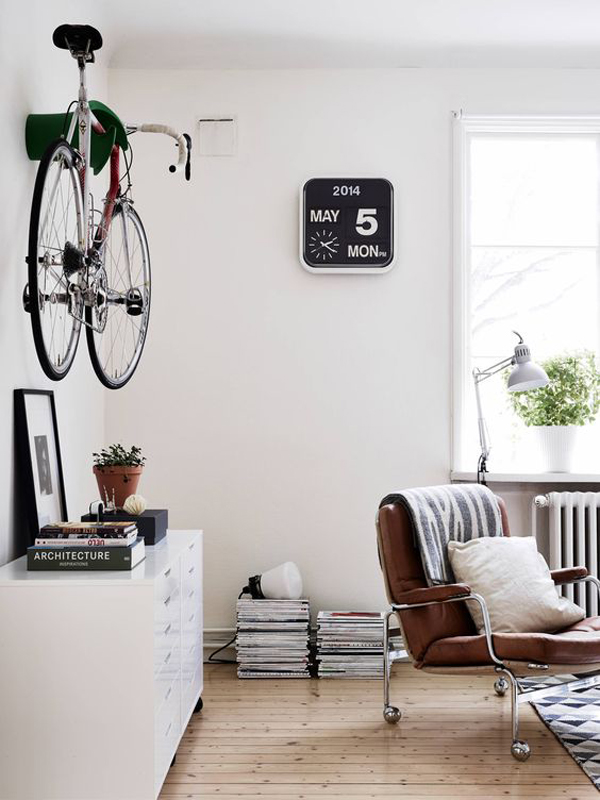25 Cool Bike Display Ideas In Living Room, Living Room Bicycle Rack