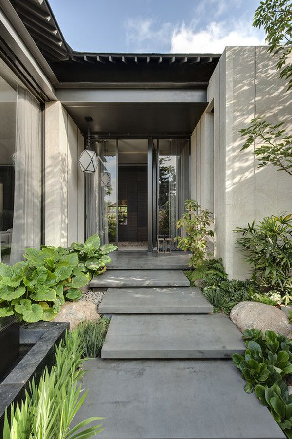 concrete-entrance-garden-ideas
