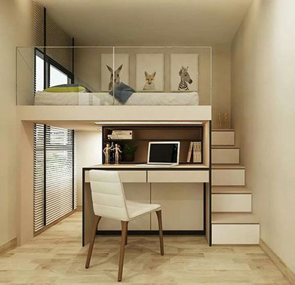 small-and-space-saving-workspace-desk-with-mezzanine-floor
