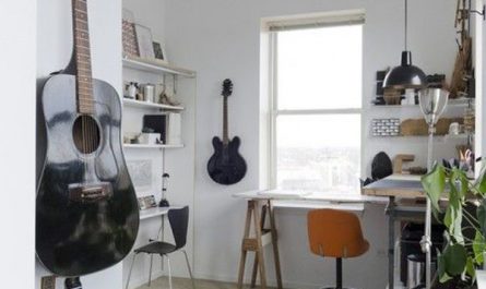 industrial-style-home-office-with-guitar-display