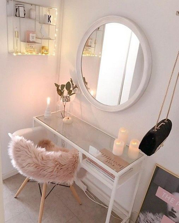 magnificent-pink-make-up-room-with-ikea-vittsjo-table
