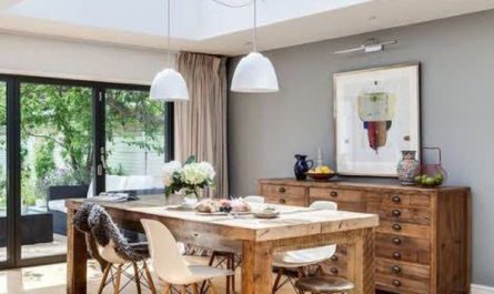 aesthetic-wood-dining-room-with-skylight-design
