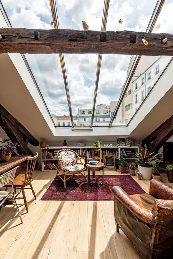 boho-chic-loft-design-with-skylight