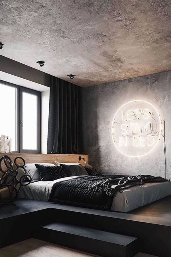 industrial-style-bedroom-design-with-neon-light