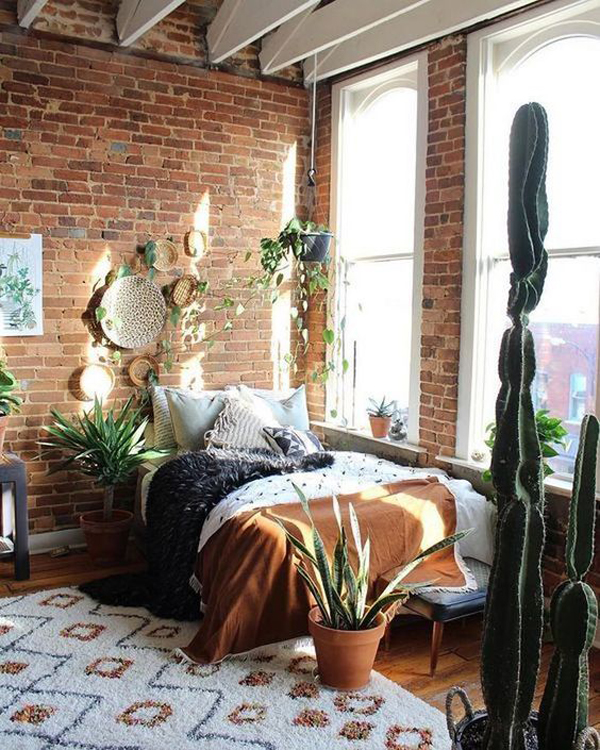 nature-inspired-apartment-bedroom-with-brick-wall