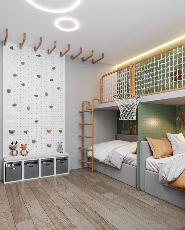 kids-playroom-bedroom-with-climbing-wall-ideas