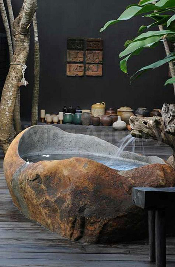 natural-stone-bathtub-design-with-wood-shower