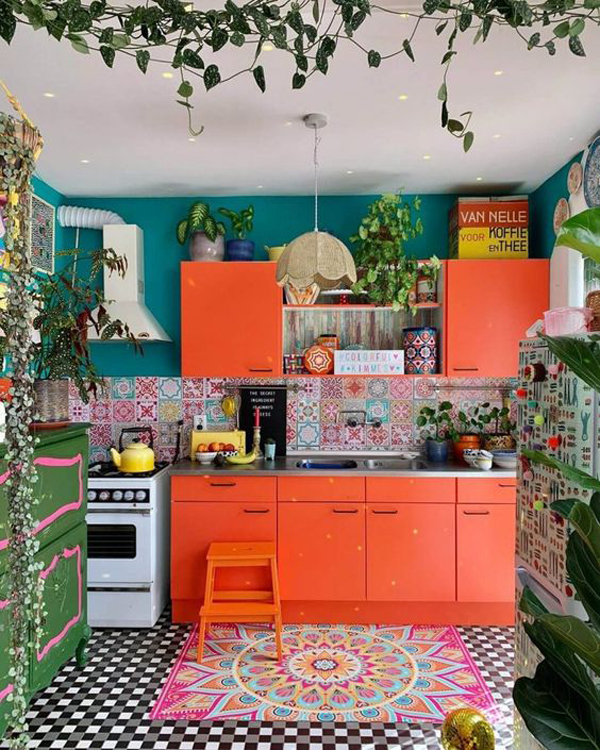 colorful-and-nature-boho-chic-kitchen-design