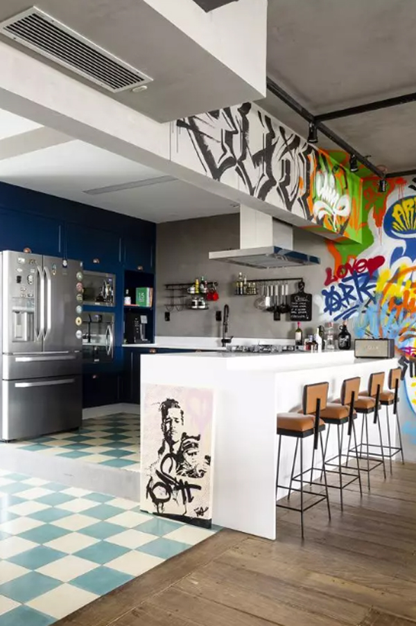 contempory-kitchen-graffiti-wall-ideas