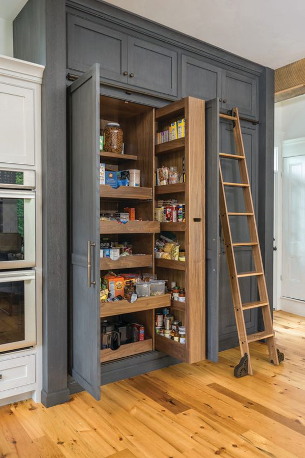 beautiful-hide-kitchen-storage-with-ladder