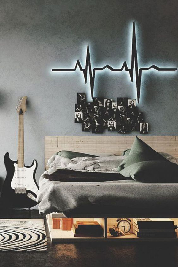 cool-and-modern-bedroom-with-guitar-stand