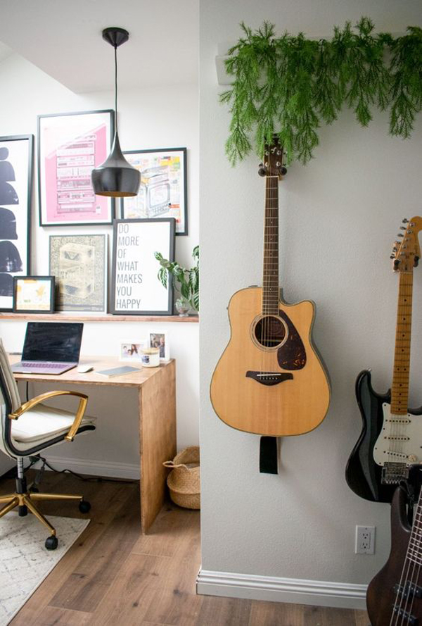 fresh-home-office-design-with-guitar-rack