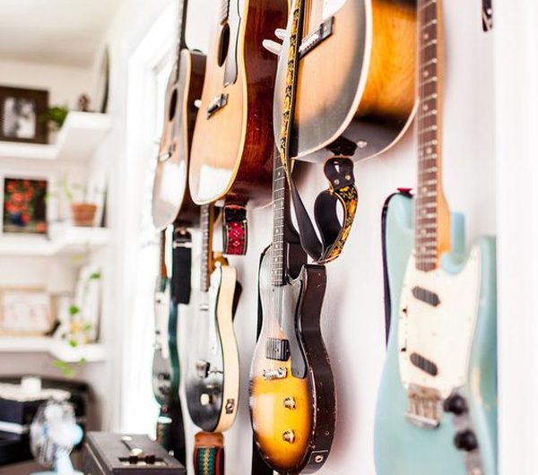 22 Cool And Modern Guitar Display For Your Interior