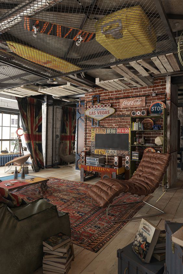 industrial-style-man-cave-design