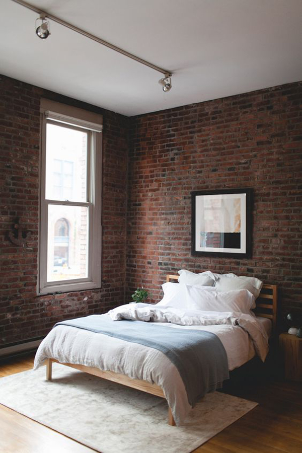 industrial-style-bedroom-with-exposed-brick