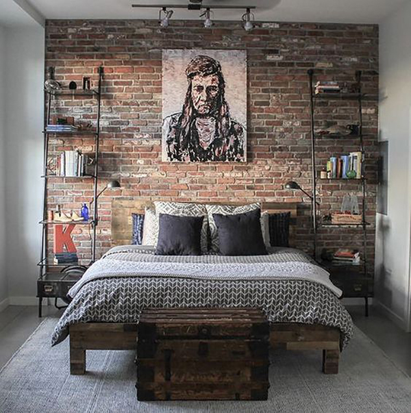 small-industrial-brick-bedroom-with-shelf
