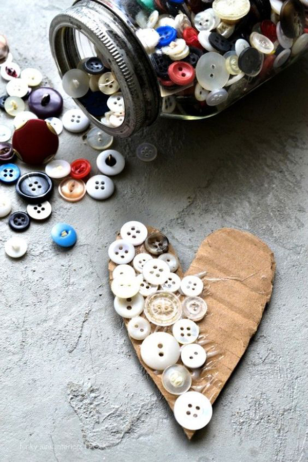 easy-diy-cardboard-heart-made-from-buttons