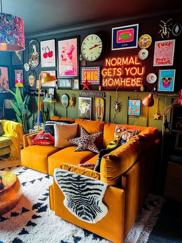 trendy-family-room-decor-with-neon-color