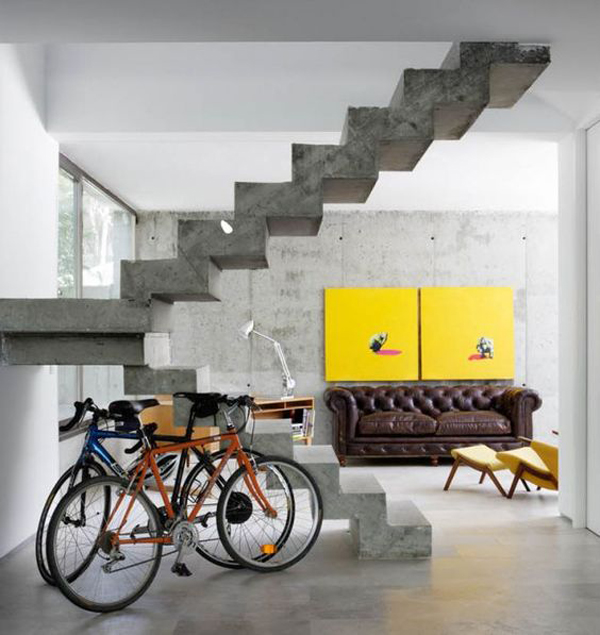 aestehtic-concrete-stair-design-with-bicycle-storage