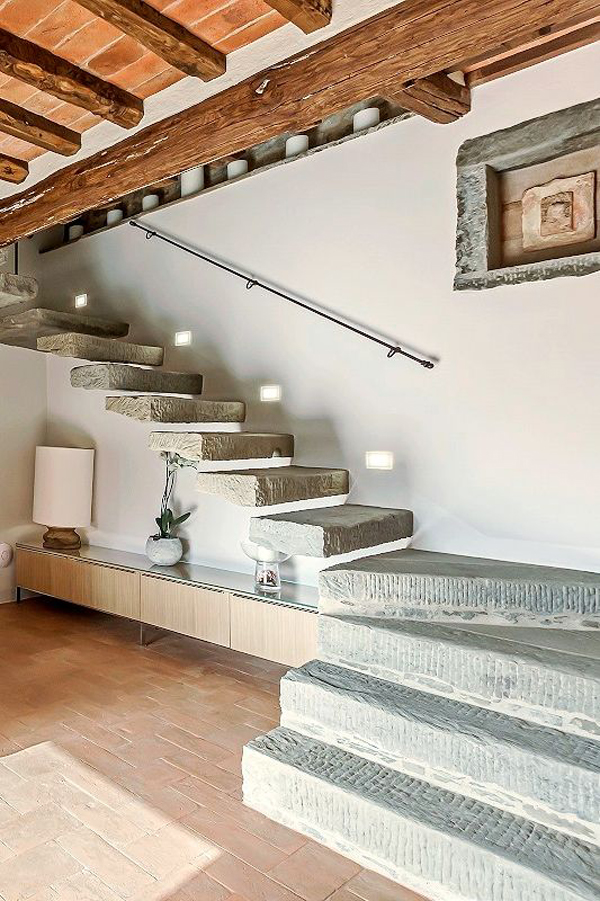 concrete-staircases-in-farmhouse-interior