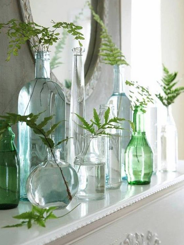 fresh-spring-mantel-decor-with-planter-vasses