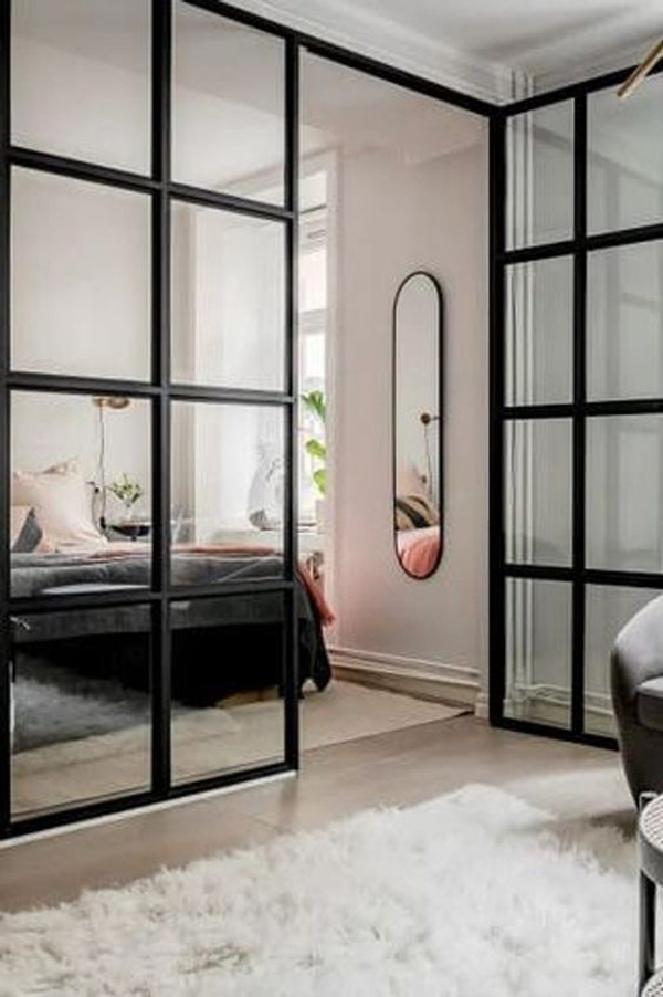 black-metal-glass-partition-for-bedroom