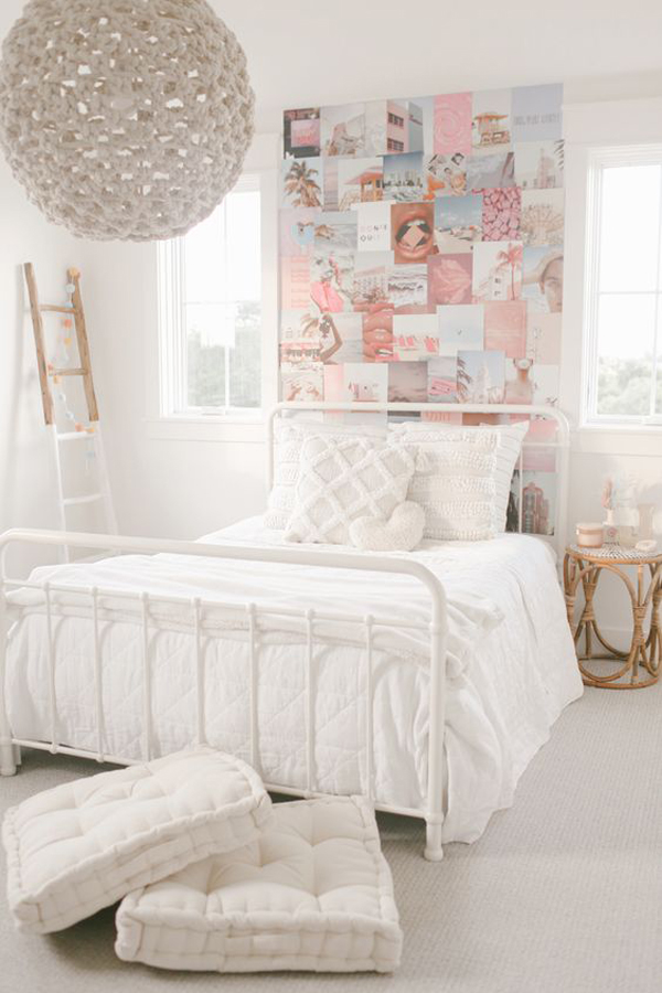 teen-girl-bedroom-decor-with-collage-wall